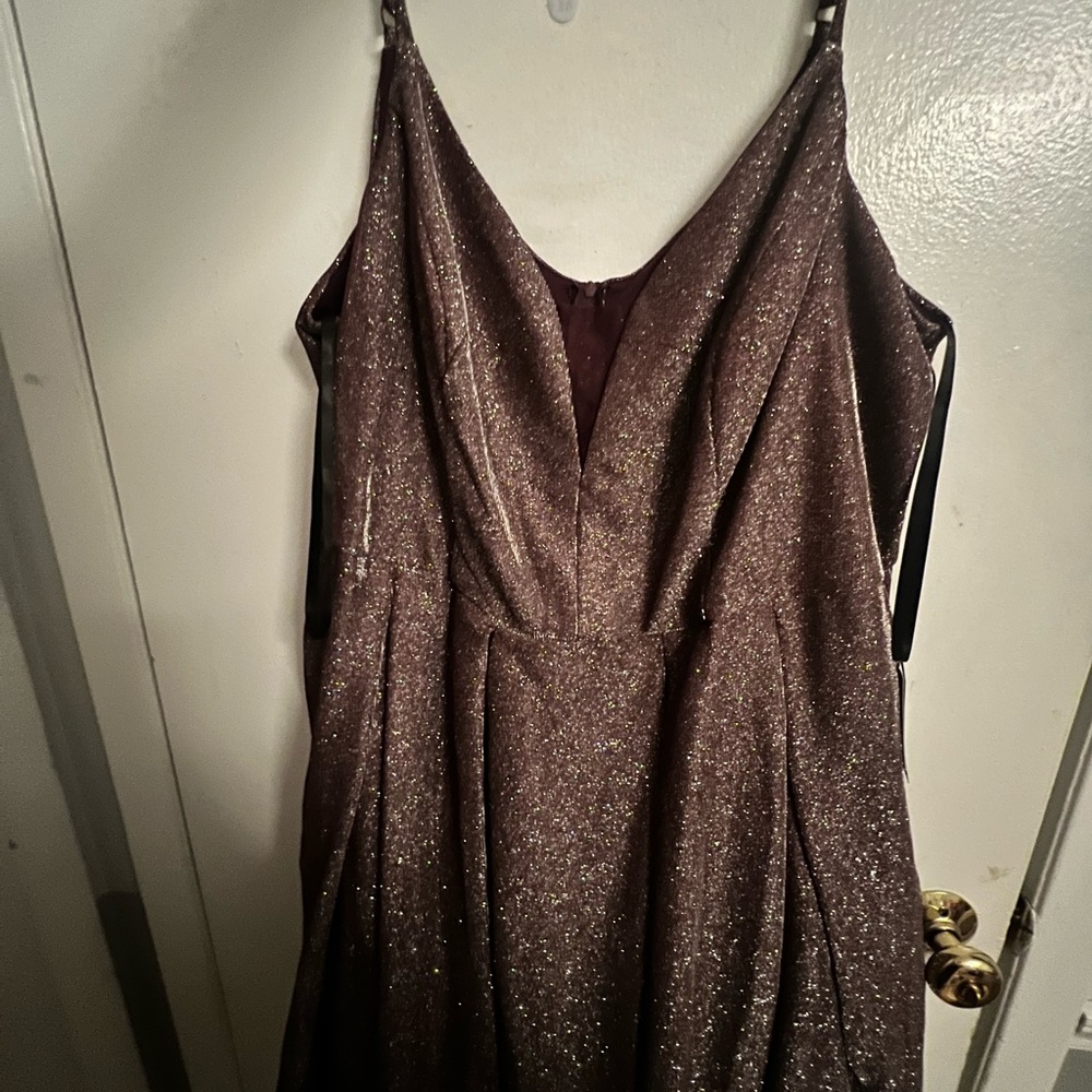 Elegant Brown Glitter Dress